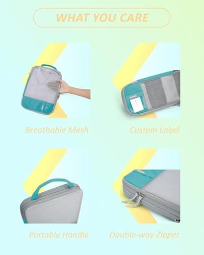 BAGSMART 6pcs Compression Travel Packing Cubes for Suitcases Backpack — view 5
