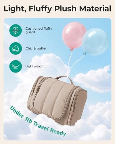 BAGSMART Hanging Toiletry Bag for Women, Large Travel Wash Bag Makeup Case — view 6