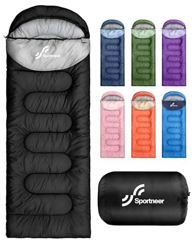 Sportneer Sleeping Bags for Adults - Kids Sleeping Bag 3-4 Season Lightweight Backpacking Sleeping Bag Cold Weather & Warm, Compact, Single Adult Girls Boys Camping Sleep Bag