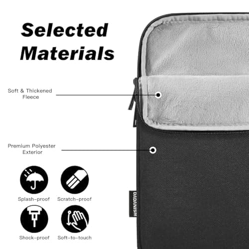 Dadanism 9-11 Inch Tablet Sleeve Bag Padded Carrying Case, Black — view 3