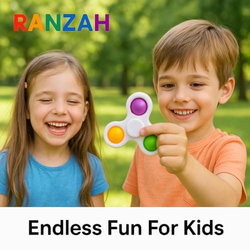 Ranzah Hand Fidget Spinner Toy Finger Bubble Pop Sensory ADHD Anxiety Stress Relief Gift Party Travel Toy For kids Teens Adults(White) — view 2