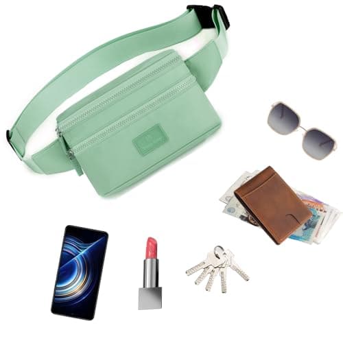 Bumbags Waist Fanny Pack Ladies Fashion Bum Bag with Adjustable Belt for Sport Hiking Girls Women (Green) — view 2