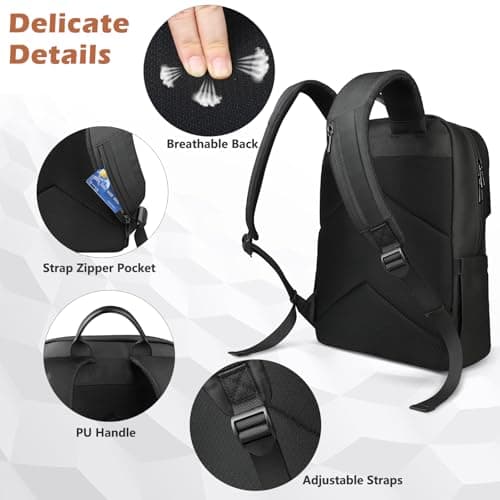 hk Slim Laptop Backpack for Men Women 15.6 Inch Commuter Backpack — view 5