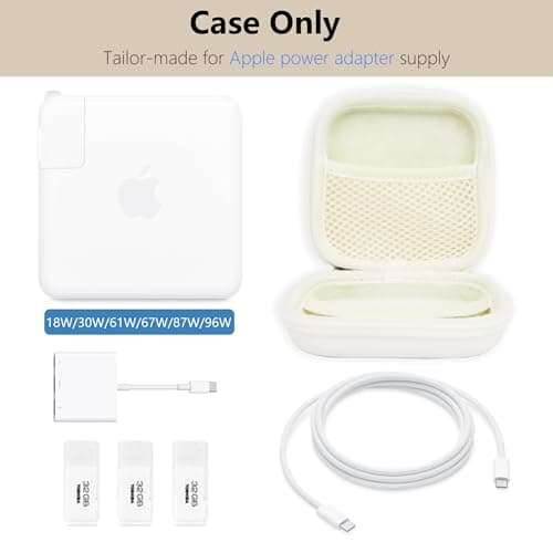 Linpr Portable Charger Case, Tech Electronic Organizer Bag, White,M — view 5