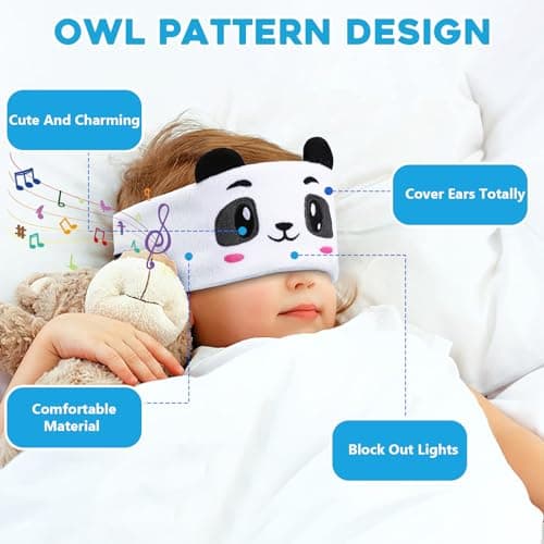 Bluetooth Sleep Mask, CestMall Sleep Eye Mask with Wireless Headphones Blackout Sleep Headphones Headband Music Sleeping Bluetooth Headband Birthday X-mas Gift for Children Boy Girl Travel Nap (Black) — view 4