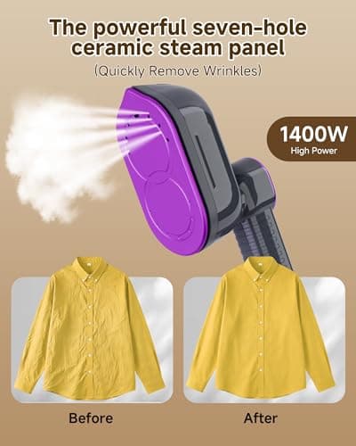 ZNJNYKJ Clothes Steamer 1400W 2 in 1 Travel Steamer for Clothes — view 4
