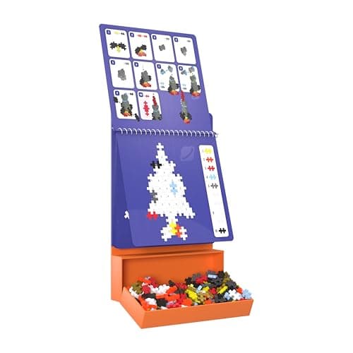 PLUS PLUS Travel Toys - Building Blocks Puzzle Play, Ideal Train, Car, or Plane Activities for Kids, 12 Pages with 125 Pieces in Attached Storage, Girls and Boys Toys Age 5 Plus - Space — view 3