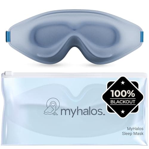 MyHalos Blackout Sleep Mask, Eye Mask for Sleeping, Zero Pressure, Travel