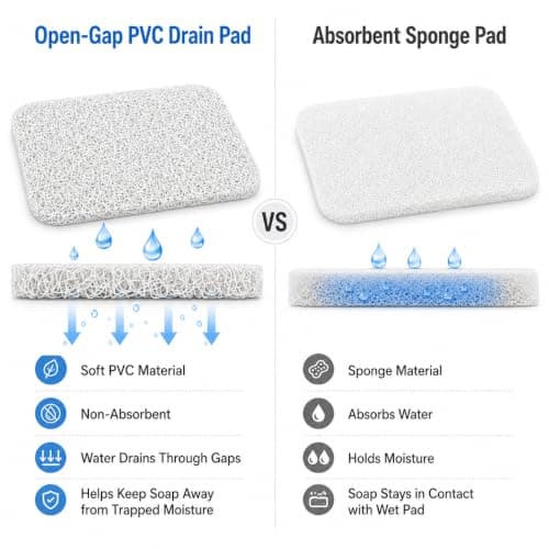 AIDIMMING Enhanced Leakproof Travel Soap Case, Shatter-Proof & Slip-Resistant Silicone Shampoo Bar Holder, Large Container With Draining Layer-Soap Saver Pad (Clear & Blue) — view 5