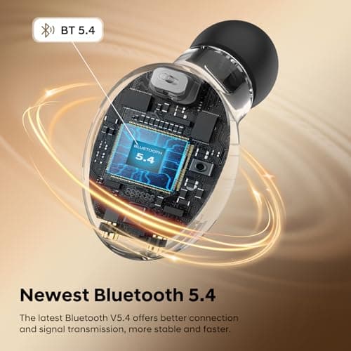Truly Wireless Earbuds 5.4, In Ear Bluetooth Headphones - Ultra Compact & Light, HiFi Stereo Sound with Deep Bass, CVC Noise Cancelling, 3 Gram Mini Earbuds, Secure Comfort Fit for Sports & Daily Use — view 3