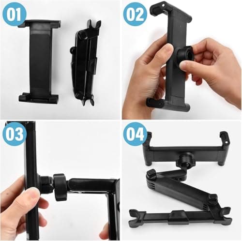 Car Headrest Tablet Holder Mount Stretchable Backseat Tablets Stand for Kids, Car Seat Mounts Compatible with iPad Pro 12.9 Air Mini, iPhone, Galaxy Tab, Switch, All 4.7-12.9" Screen Devices — view 6