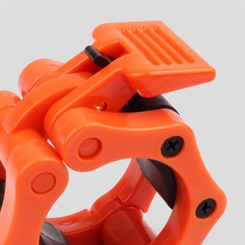 Phoenix Fitness Barbell Clamps - Pair of 1” or 2” Olympic Bar Collars for Weightlifting Bars - Set of 2 Heavy-Duty Barbell Clips - Quick Release Clamps for Home & Gym Training - Orange, 2-inch — view 6