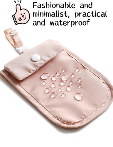 uvbws Travel Hidden Bra Wallet - Travel Women's Neck Bag - Hidden Money Bag with Adjustable Elastic Band - Ensuring Safe Travel of Valuable Items, Pink+Black, 14.2 * 10.3cm — view 3
