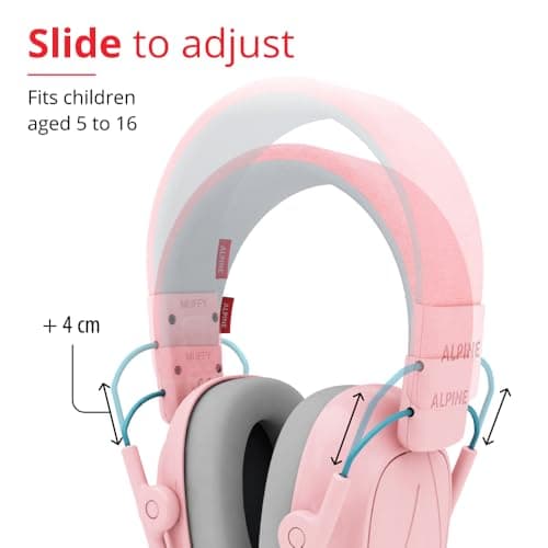 Alpine Muffy Kids Noise Reduction Earmuffs - 5-16 y - Ear Defender - Pink — view 3