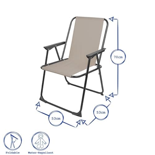 Harbour Housewares Folding Beach Deck Chairs - Black - Pack of 2 - Metal Outdoor Patio Seat Lightweight Portable Deck Chair for Picnic, Garden, Camping, Fishing — view 3