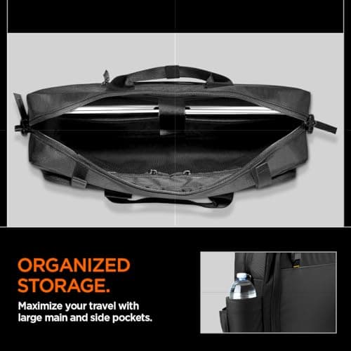Spigen Life Klasden Laptop Shoulder Bag for Men, Slim 16 inches Laptop Briefcase, Business Travel Office Bag with Crossbody Luggage Strap for MacBook Pro/Air Lenovo, Samsung, HP, Dell and More - Black — view 5