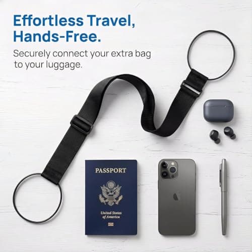 4 PCS Luggage Straps Bag Bungee, Adjustable Travel Packing Ties, Nylon Elastic Wrap Belts for Suitcases Rucksacks, Portable Travel Accessories(Black) — view 6