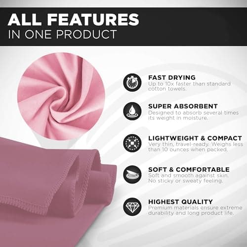 KANGSIT Microfibre Towel, Pink, 80x40cm — view 2