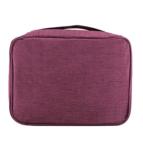 Aramox Travel Storage Bag Polyester Nylon Clothes Organizer 24.5x18x10cm Multiple Grid Portable Storage Box for Travel Dorm Underbed Winter Clothes Accessories (Purple) — view 5