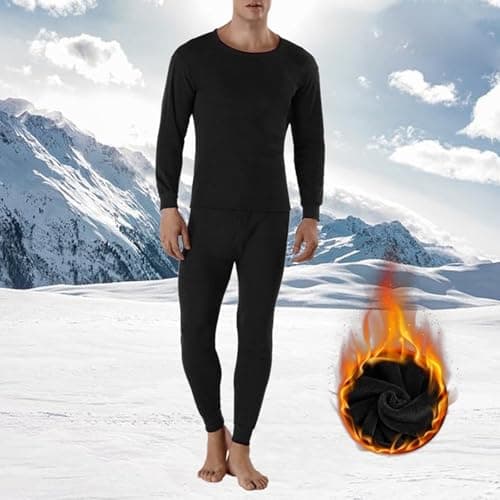 TT ThreadTrade Men's Thermal Underwear Set, Thermal Classic Fit Upper Top and Pajama Set, Full Sleeves Winter Wear Suit, Johns Warm Base layer, Thermal Set Vests, (Black- Full Sleeve Set, S) — view 3