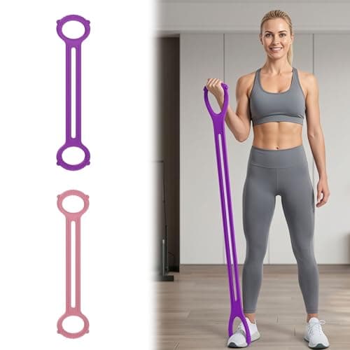 2pcs Resistance Bands for Arms - Figure Elastic Loop, Silicone Stretch Training Cord | Muscle Toning Workout Band, Portable Exercise Tool for Yoga Pilates Stretching Workout Home Office Travel — view 2