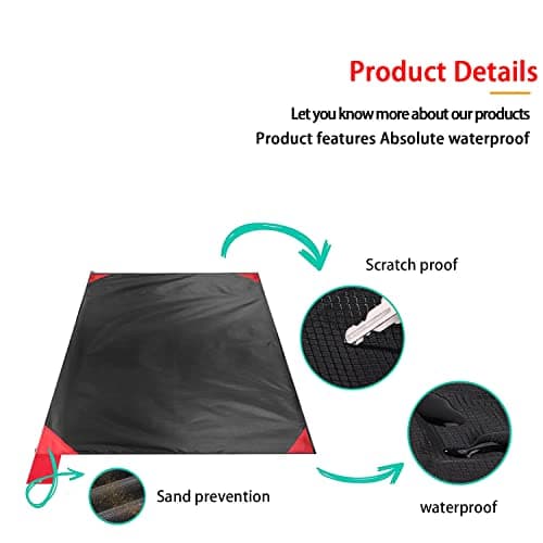 WUBAYI Mini Pocket Picnic Blanket Waterproof and Sand Proof Beach Blanket Camping Hiking Travel Camping Picnic Mat 70x110cm Lightweight And Collapsible — view 3