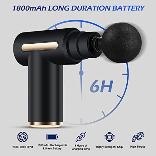 Uplayteck Mini Massage Gun Deep Tissue with 4 Massage Heads & 6 Speeds — view 4