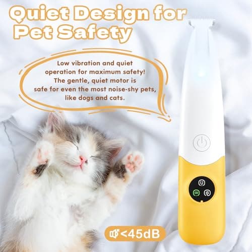 Pet & Trimmer, for Cats & Dog, USB Charging, LED Light, Paw Plant, Ears, Face, Butt, Partial Cut, Pet Trimmer, Small Size, Lightweight, Low Noise, Low Vibration, Cordless — view 4