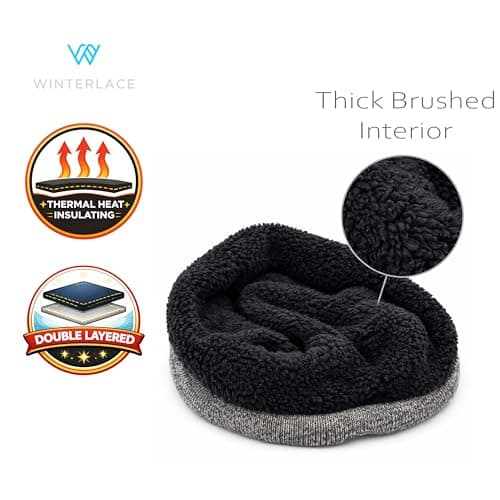 Winter Neck Gaiter, 12 Pack, Fleece Lined Interior Warm Cold Weather Scarf Wrap Gift, Mens Womens Unisex - Black - One size — view 2