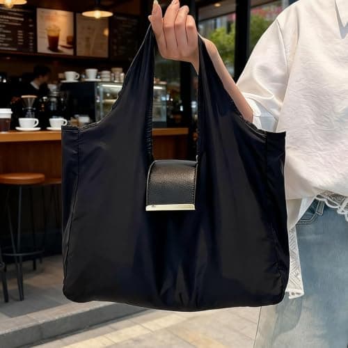 Foldable Keychain Tote Bag, Tote Bag For Women Trendy Purses Portable — view 3