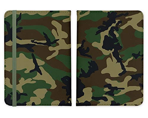 ShopQuality4U DPM Green Camouflage Colour Pattern Army Leather Passport Holder - for Men & Women - British Full Printed Passport Cover Case Passport Wallet