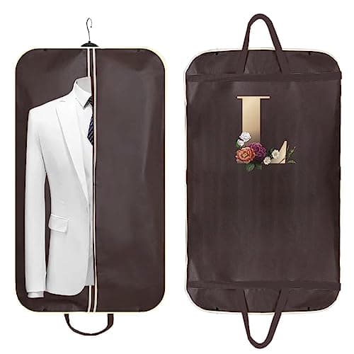 Zip Up Hanging Suit Dress Coat Garment Bag Clothes Cover DustProof Storage Suit Carrier Protector Bags, (gold L)