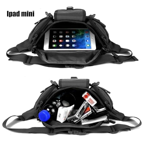 Men's Tactical Waist Bag Military Tactical with Molle Design Multi-Pocket Shoulder Bag for Trekking, Mountain, MTB and Outdoor Activities, Black — view 5