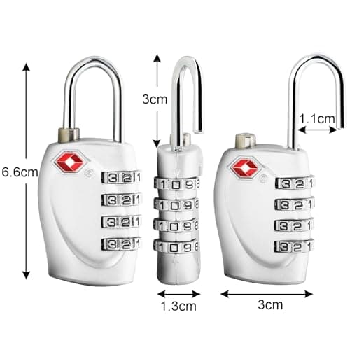 TRIXES 4-Pack TSA Approved Certified Luggage Lock with 4-Digit Combination, Padlocks for Travel, Baggage, Suitcases & Backpacks, Heavy Duty Padlock for Gym & Travel Use - Secure Travel Sentry Locks — view 2