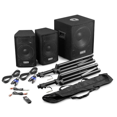 Vonyx VX0812BT 2.1 Active PA Speaker Kit, 12" Subwoofer, Stands, Bluetooth — view 5