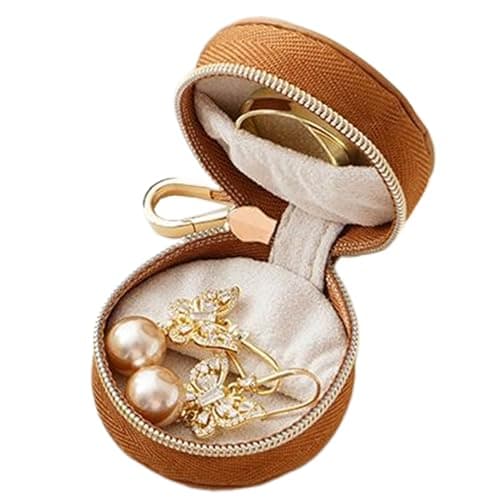 Travel Ring Holder - Ring Holder Pouch | Necklace Organizer | Organizer Pouch with Zipper Closure Box Backpack Women Girls Sports Gym Car Work Travel Storage Accessory Compact Portable Bag — view 3