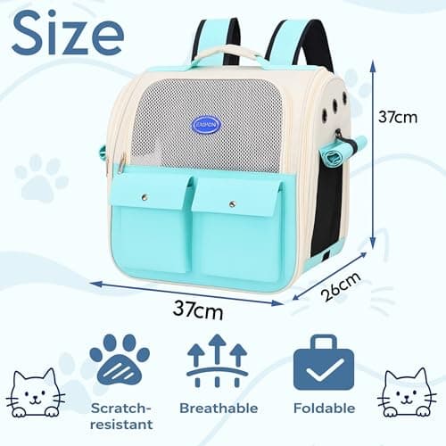 Cat Backpack - Cat Carrier Backpack Pet Carrier Bag Rucksack Back Travel Small Dog Puppy Carriers Collapsible Box Carry Cage Bags For Travel Kitten Cute Walking Bags For Travelling Pet Bag Soft — view 2