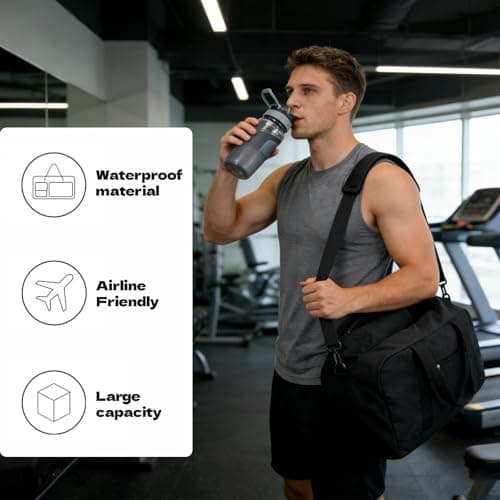 Gym Bag, 36 * 20 * 36cm Sports Bag, Removable Shoulder Strap Sports Bag — view 5