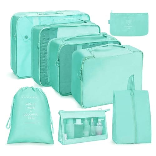OSDUE Packing Cubes for Suitcase, 8PCS Thickening Travel Organiser Packing Bags Lightweight Travel Accessories Organizers Essentials Clothes Shoes Cosmetics Toiletries Storage Bags
