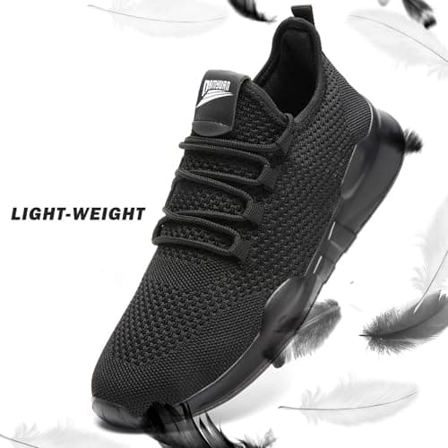 Mens Trainers Trail Running Walking Casual Gym Sport Tennis Barefoot Shoes Non Slip Work Hypersoft Sneakers Black 9.5 — view 2