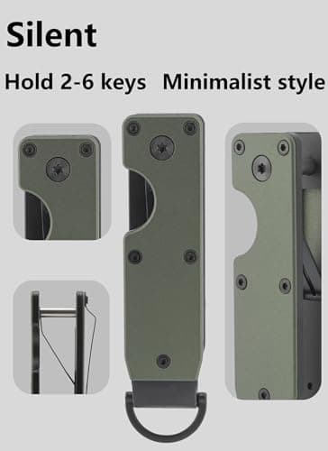 Gugxiom Key Organizer with Screwdriver Aluminum Alloy Key Clip Holder Compact Storage Case for 2-6 Keys (Military Green) — view 5