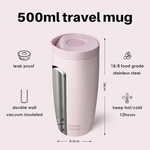 BOTTLE BOTTLE Travel Mug (Pink, 500, Milliliters) — view 3