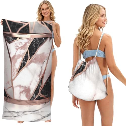 Beach Towel with Bag Large Soft Quick Dry Microfiber Travel Blanket