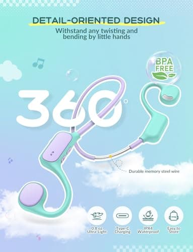 iClever OWS01 Kids Headphones Wireless Air Conduction Open Ear Headphones — view 3