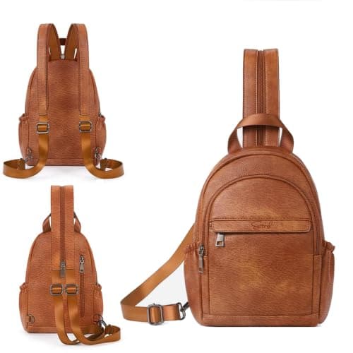 ECOTISH Women's Backpack, Anti Theft Rucksack, Travel Shoulder Bag, Small Sling Bag Casual Daypacks School Bag for Girls Ladies Mini Fashion Crossbody Bag for College Work