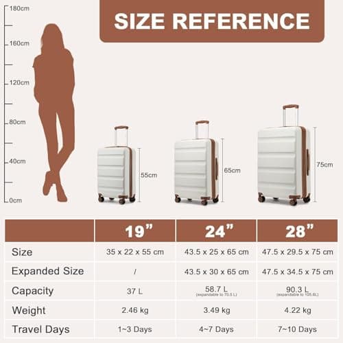 Kono 28 Inch Large Suitcase Expandable ABS+PC Hard Shell Checked Luggage — view 2