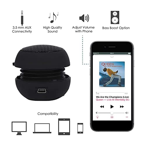 Mini Portable Rechargeable Travel Speaker Auxiliary Input Headphone Jack 3.5mm Cable — view 4