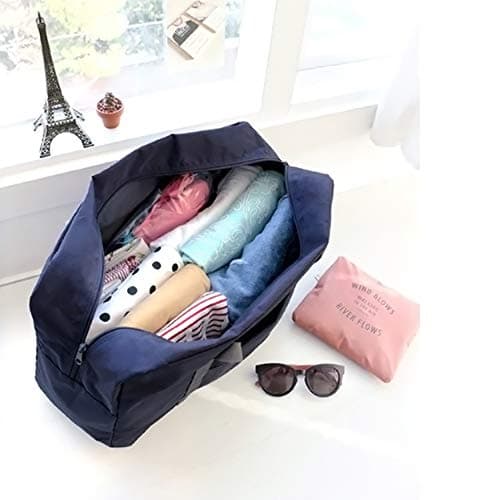 INVODA Foldable Travel Duffel Bag Holdall Bag Luggage for Sports Gym Water Resistant Nylon 32 Liter(Blue) — view 6