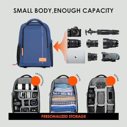 TARION Camera Bag Backpack 15L - Side Access Waterproof 15" Laptop Sleeve — view 4