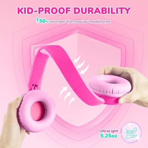 iClever BTH22 Kids Headphones Wireless 60H Play Time for Toddler Travel — view 4